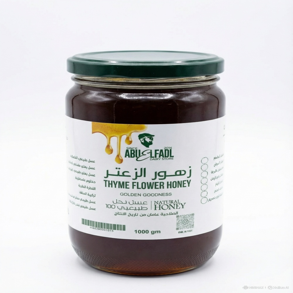 900561_1764526021_a07b92ab-28d4-4cc7-887a-505e55befbb6-1.jpg ابو الفضل عسل زعتر جبلي 1000 جرام - الصورة 1
